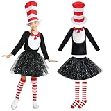 Sincere Party Girl's Cat Costume Set, Cat Role Play Book Week Celebration Dress Up Costume for Girls 4-6 years