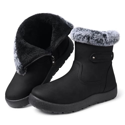 SHIBEVER Women's Winter Snow Boots: Waterproof Fur-Lined Ankle Booties by SHIBEVER - Used condition - Image 6