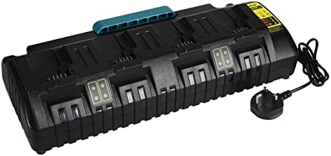 YEX-BUR DCB104 4 Ports Battery Charger Replacement for DeWalt 12V 20V Max Lithium Ion Batteries DCB206 DCB205 DCB204 DCB203 DCB201 DCB120 DCB127 Fast Charger