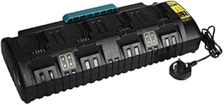 YEX-BUR DCB104 4 Ports Battery Charger Replacement for DeWalt 12V 20V Max Lithium Ion Batteries DCB206 DCB205 DCB204 DCB203 DCB201 DCB120 DCB127 Fast Charger