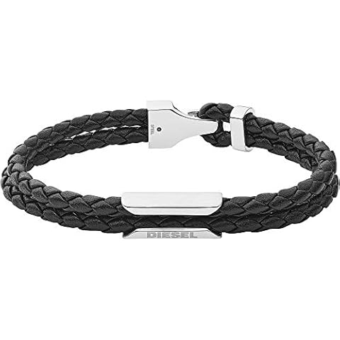 Diesel Black Leather Bracelet for Men Cover