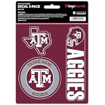 Texas A&M Aggies NCAA Team Logo Vinyl StickersOfficially Licensed Texas A&M University 3 Pack Heavy Duty Decals for Indoor or OutdoorUse for Laptops, Coolers & NotebooksShow Your Aggie Pride