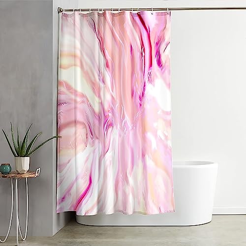 Rideau de douche polyester KnSam motif marbre rose 300x200cm
