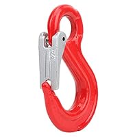 Hebehaken, Krandrehhaken, Hebehaken, 2 Tonnen Runder Hebehaken mit Fester Öse und Riegel, Kranhebehaken aus Legiertem Stahl für den Schiffsbau
