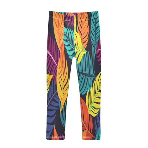Bolaz Toddler Girls Leggings Printed Yoga Pants Leggings Light Colorful Leaves for Kids