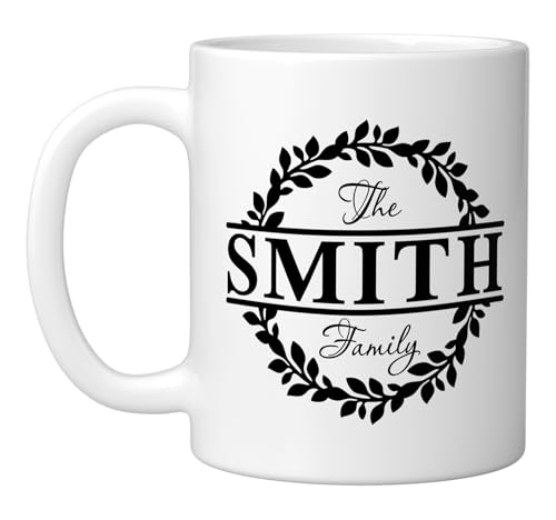 Taza de cerámica Smith Family 11 onzas blanca miniatura 1