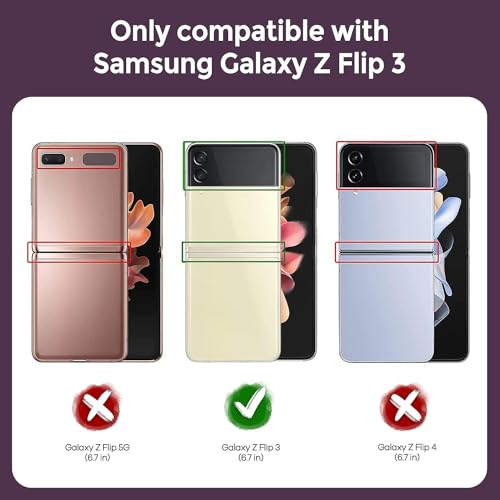 Image of MIDOS Back Cover Compatible with Samsung Z Flip 3 Case Liquid Silicone Full Protection Kickstand Ring Holder Shock Proof Back Cover for Samsung Galaxy Z Flip 3 (Grey)