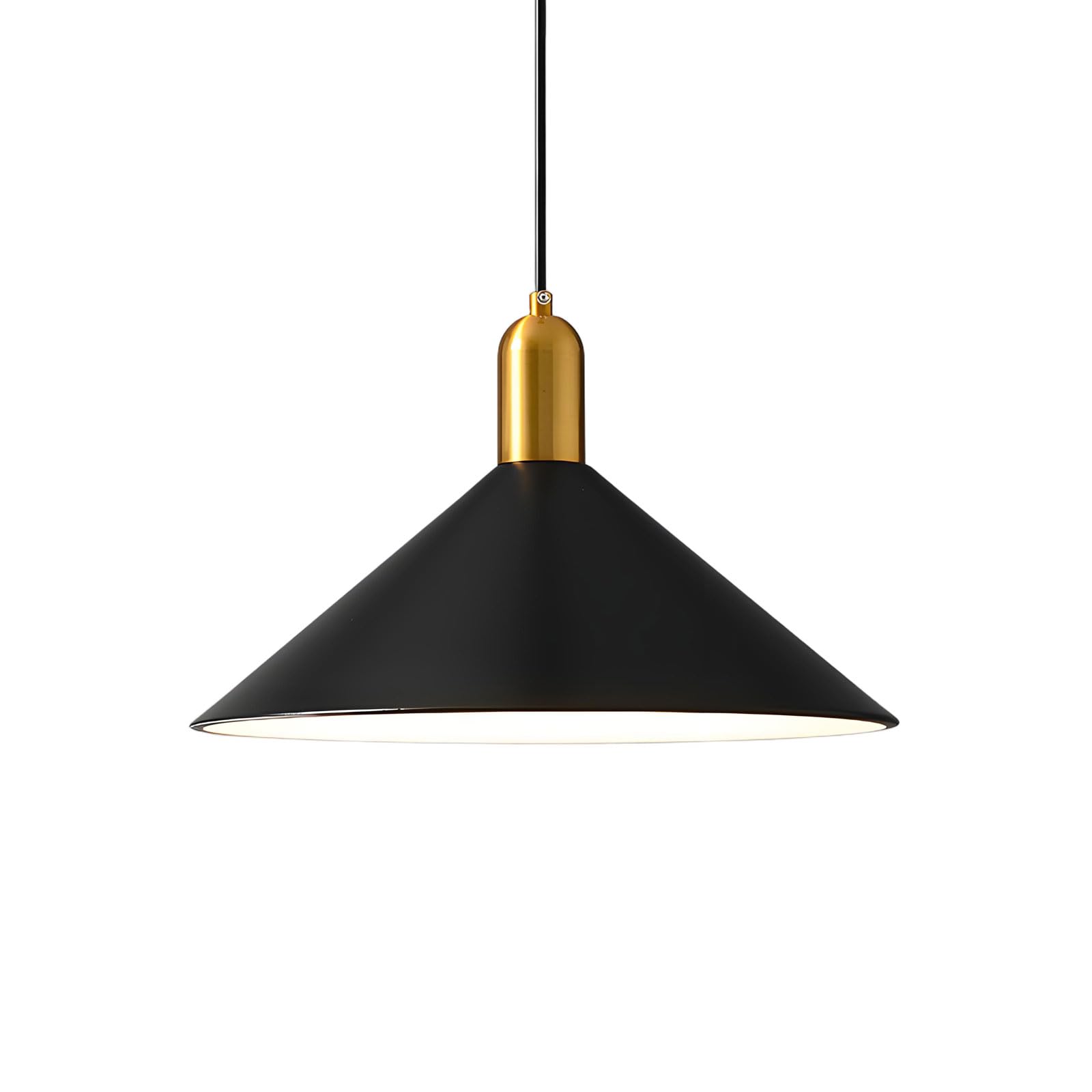 ZTTECH Modern Minimalist 35cm Metal Pendant Light Adjustable Height E27 Socket Hanging Light for Kitchen Island Dining Room Bedroom Bar Café (Black) — image 1