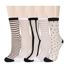 5 Pack-black White Striped Dots