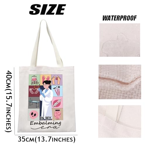 MEIKIUP Funeral Director Gift In My Embalmer Era Tote Bag Morgue Themed Gift Embalmer Life Canvas Bag Mortuary Science Gift3