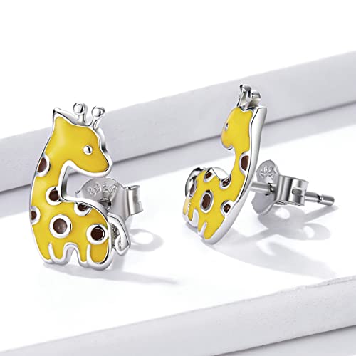 Boucles d'oreilles girafe argent 925, parfaites pour vos soirées