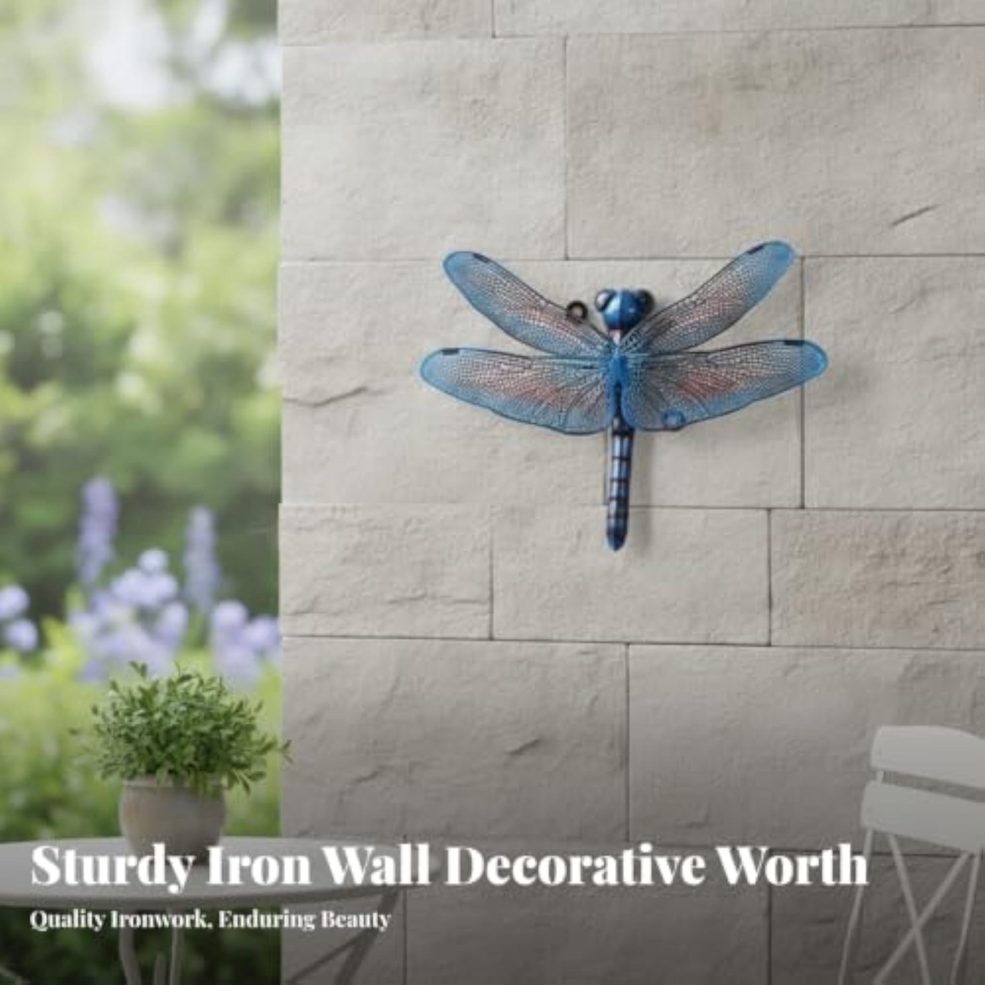 Intricate Metal Dragonfly Wall Art Vibrant Design