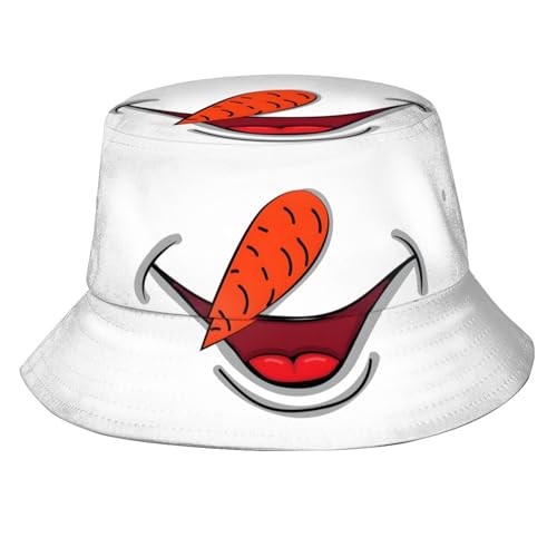 Christmas Snowman Bucket Hat for Women Men Merry Christmas Fisherman Hats Outdoor Travel Beach Sun Caps Xmas New Year Decoration