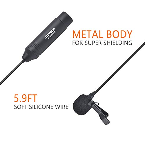 Image of Comica CVM-V02C2 Cardioid XLR Lavalier Lapel Microphone,Microphone for Camera Canon Sony Panasonic Camcorders Zoom H4n H5 H6 Tascam DR-40 DR05 DR-701D DR-60D DR-70D DR-100 Recorders (2 Pack)aa‚¬¦