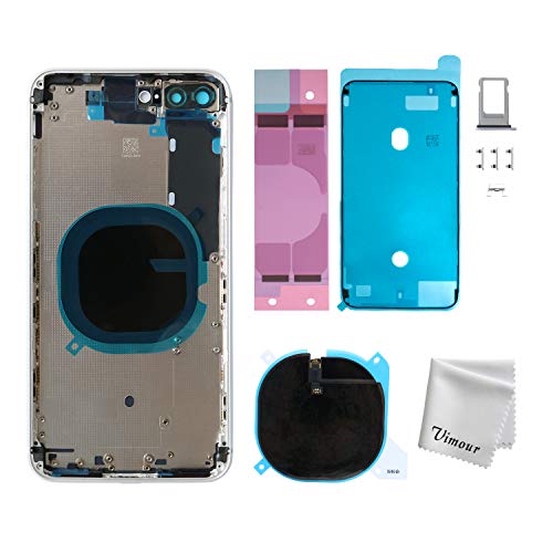 Vimour Back Housing Replacement for iPhone 8 Plus 5.5 Inches All Carriers with Back Glass Pre-Installed (Silver)