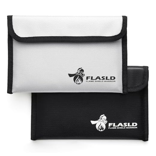 FLASLD Sacs ignifuges pour documents et argent, grand sac ignifuge et résistant à l'eau, sac de rangement ignifuge pour espèces, objets de valeur et passeport, avec revêtement en silicone et fermeture