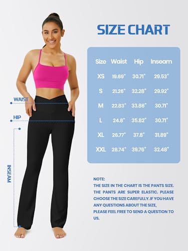 Yoga Pants Women, Flare Leggings for Women with Pockets Crossover High Waisted Bootcut Yoga Pants4