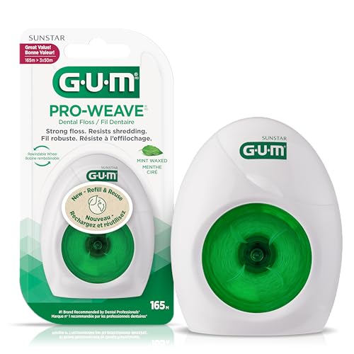 GUM PROWeave Soie Dentaire Menthe Ciré, 165 m