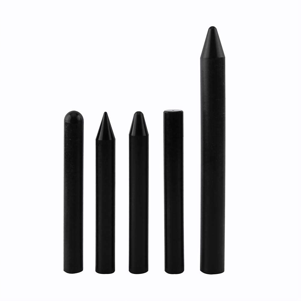 Qiilu 5pcs Professionale Tap Down Pen Paintless Grandine Removal Dent Repair Tools Nylon nero bianco