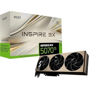 MSI GeForce RTX 5070 Ti 16G Inspire 3X OC Plus — 16GB GDDR7 (28Gbps/256-bit), PCIe 5X 16, Boost: 2482MHz, HDMI 2.1b, DisplayPort 2.1b