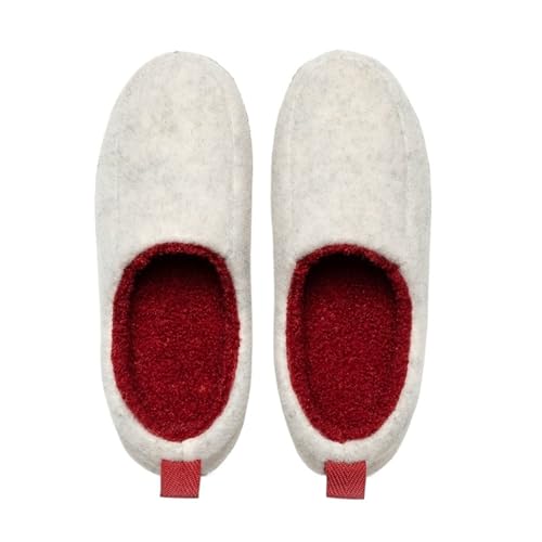 MDSIOKHJ Pantuflas Para Hombre Pantuflas de algodón cómodas, pantuflas suela suave for interiores y exteriores, antideslizantes, suaves casuales, felpa(White,250)