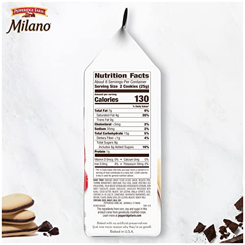 Image of Pepperidge Farm Milano Cookies, Raspberry Chocolate, 7 oz. Bag