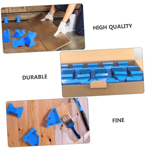 Espaciadores de suelo laminado ABS azul, kit de 20 cuñas creativas para montaje de parquet 5