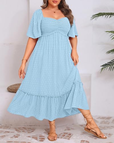 Plus Size Summer Dresses - Maxi Casual Wedding Guest Graduation Easter Long Dress with Pockets4