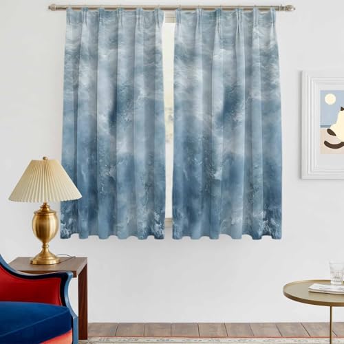 Blackout Curtains for Bedroom/Living Room, Blue Ocean Thermal Insulated Black