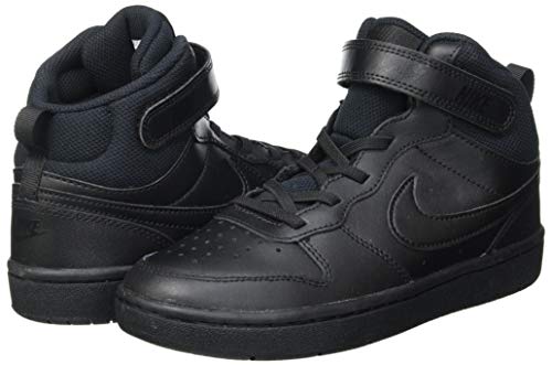 Nike Court Borough Mid 2 (Gs) Casual Shoes Big Kids Cd7782-001 Size 3.5 Black/Black/Black #TOP6