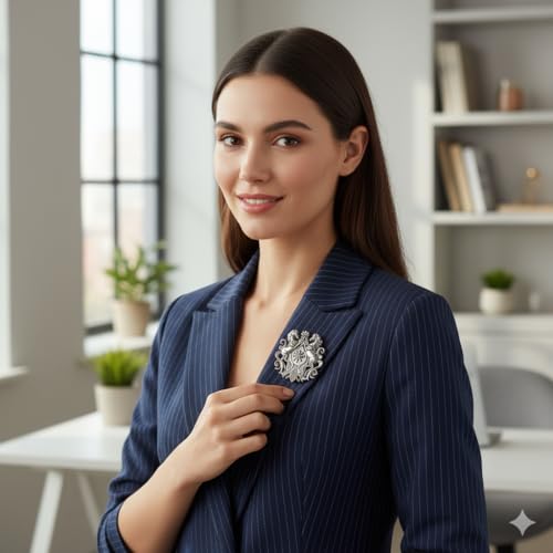 Image of Antique Gold Brooch Pin for Men Women Vintage Saree Blazer Coat Lapel Fashion Jewellery