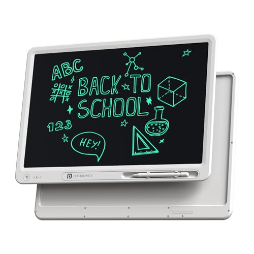 Image of Portronics Ruffpad 21 Pro 21-Inch LCD Writing Pad with Stylus for Kids, Office&Teaching, Doodling, Notes, Planning&Learning, One-Tap Erase, Smart Lock, Save & Share via App, Eco-Friendly Digital Board