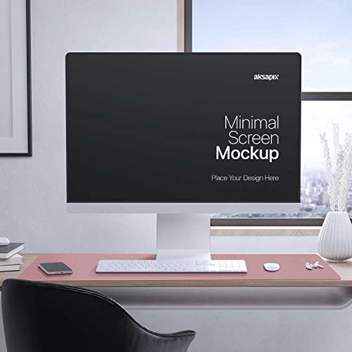 Image of Aothia Double-Sided Desk Pad, Large Mouse Pad, Office Mat, Non-Slip PU Leather Blotter, Laptop Pad, Waterproof Writing Pad for Office and Home (Purple, 23.6 inch x 13.7 inch)