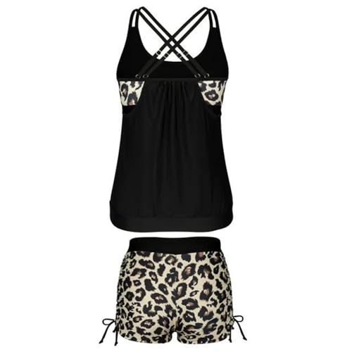 Tankini amincissant anti-complexes chic imprimé léopard sauvage - 3