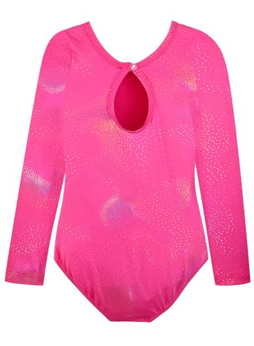 HOZIY Leotards for Girls Ballet Gymnastics Sleeveless Long Sleeve Colorful Sparkles Aqua Blue Pink Purple Solid
