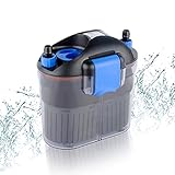 FREESEA Fish Tank Aquarium Filter: 7W 80GPH External Canister Aquarium Filter Ultra Quiet Two-Layer Filtration for 10-20 Gallon Fish Tank Desktop & Hang On Filter
