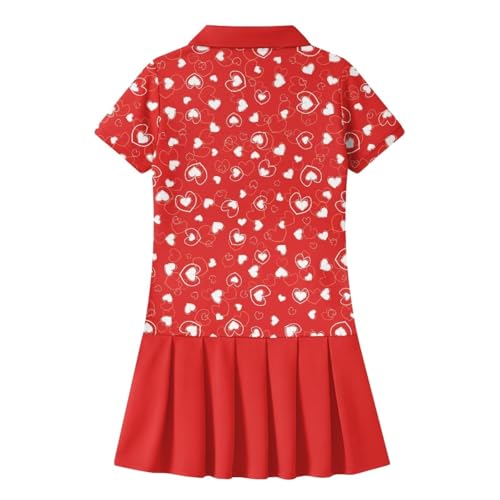 Girls Uniform Dress Back to School Tennis Outfits Short Sleeve Pleated Dress for 5-14 Years 5