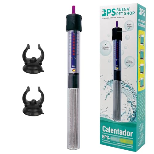 BPS - Scaldabagno regolabile per acquari di diverse dimensioni, riscaldamento preciso e uniforme, design sicuro per acqua dolce e salata (150 W) BPS-6053 x 01