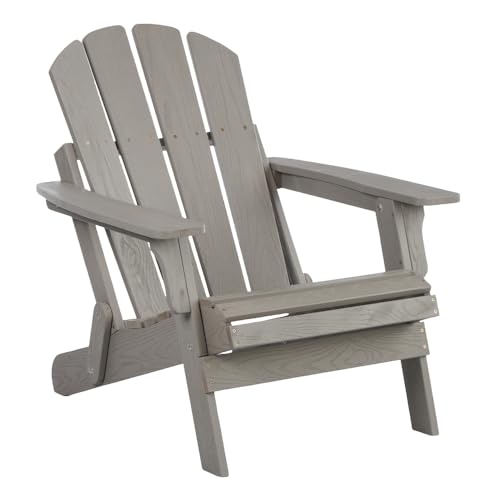 Ergonomic Folding Adirondack Chair Emboss Grey
