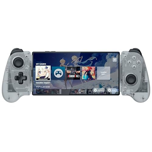 Kishi V3 Phantom White - Controller Mobile Full-Size per Smartphone iPhone e Android - Plug-And-Play USB-C - Stick analogici Anti-Drift - 12 Pulsanti - Sensa HD Haptics | Phantom White Edition