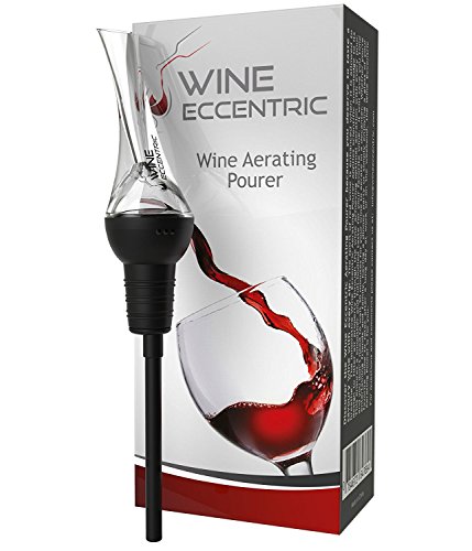 Wine Eccentric Wine Aerator and Wine Aerator Pourer - Great for Red and White Wine. Premium Breather-Decanter Spout Black