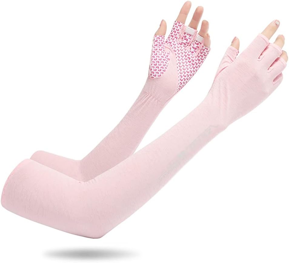 HBJWOV Ice Sleeves Women's Ice Gloves Linen Lengthened Thin Riding Driving Ice Silk Sleeves