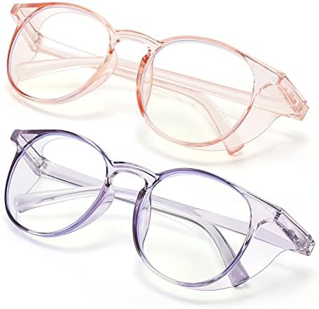 Outray 2 Pack Womens Safety Glasses Anti-Fog Blue Light Goggles Fashion Eye Protection