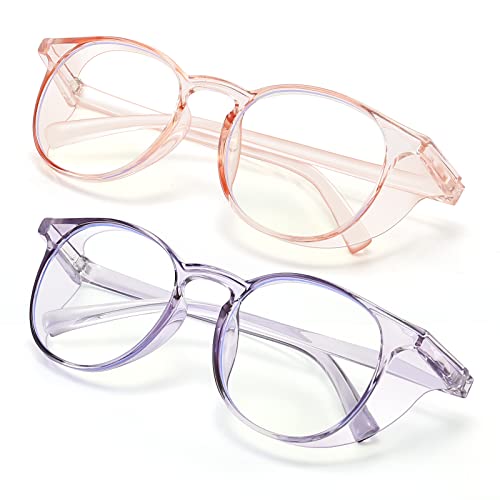 Outray 2 Pack Womens Safety Glasses Anti-Fog Blue Light Goggles Fashion Eye Protection #TOP2