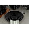 10 Strawberry Street Nova Black Round 62-Piece Dinnerware Set, Service for 6