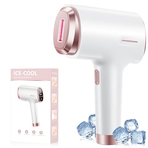 Depiladora Laser con Mode RH/AR/SC, Enfriamiento por Hielo, Depiladora Luz Pulsada con 600NM-1200NM Ola de Luz Roja, Max 21J, 9 Niveles de Energía para Bikini, Axilas, Cara, Cuerpo