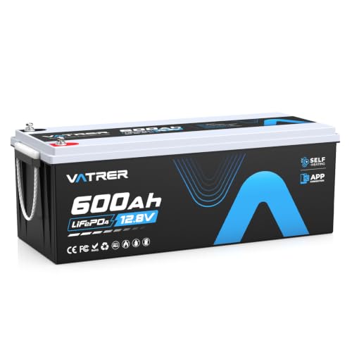 Image of 12V 600AH LiFePO4 Lithium Battery with Self-Heating & APP Monitoring | 300A BMS Rechargeable Battery, High /Low Temp Cutoff, 3840W Max Load Power for RVs,Solar,Boats, Off-Grid, Energy Storage, etc.