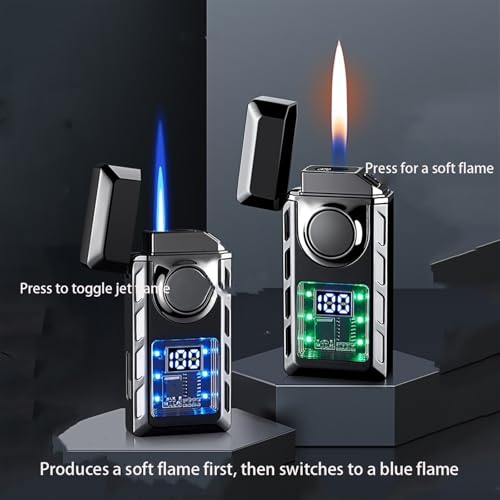 Encendedor portátil de metal con llama dual miniatura 5