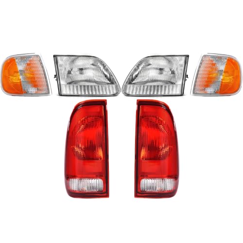 EPIC LIGHTING OE Fit Headlights Signal Lights Tail Lights Compatible with FOR.D 97-03 F-150 97-99 F-250 LIGHT DUTY 97-02 EXPEDITION [ Combo 6-Piece