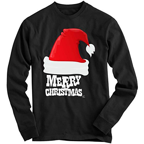 1Tee Boys Merry Christmas Simple Santa Hat Sweatshirt Jumper Black 9-11 Years